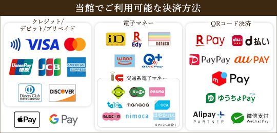 当館でご利用可能な決済方法